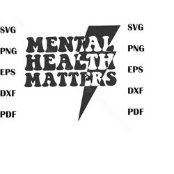 menta-l health matter-s posi-tive mess-age svg digital file, retro motivational png