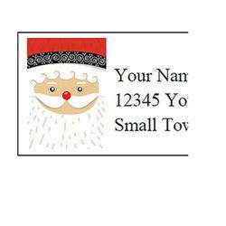 address labels editable printable return labels set christmas vintage santa clause label template, pdf download