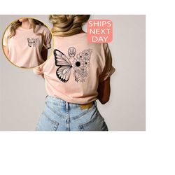 butterfly shirt, floral butterfly sweatshirt, butterfly lover tee, animal shirt, animal lover gift, butterfly graphic ts