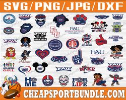 bundle 42 files florida atlantic owls team svg, florida atlantic owls svg, ncaa teams svg, ncaa svg, png, dxf, eps, inst