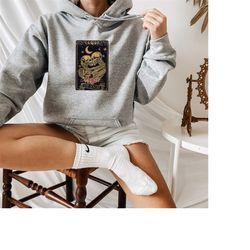 tarot card pullover sweat, the lovers tarot card, witchy tarot, tarot card clothing, witch pullover hoodie, celestial, w