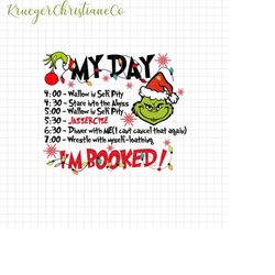 my day i'm booked png, grinch christmas png, christmas to-do list png, merry grinchmas png, christmas movies png, retro