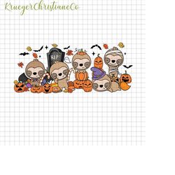 sloth halloween png, cute sloth halloween png, ghost sloth png, spooky sloth png, lazy sloth lover png, halloween animal