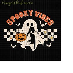 spooky vibes halloween png, ghost halloween png, ghost with black cat png, ghost cat halloween png, spooky season png, c