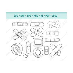 bandage svg bundle, bandaid clipart, plaster svg ,first aid png, pharmacy svg, bandage svg, adhesive bandage svg, medica