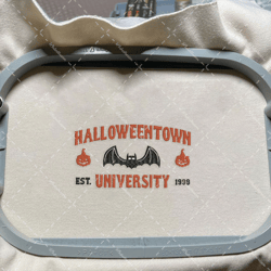 halloweentown university embroidery design, horror movie halloween embroidery file, 3 sizes, format exp, dst, jef, pes, horror film halloween