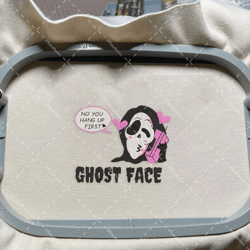 no you hang up first embroidery design, face ghost embroidery machine file, scary halloween, embroidery designs