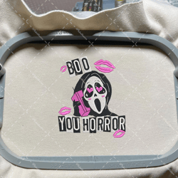 boo you horror embroidery design, face ghost embroidery machine file, scary halloween, embroidery file