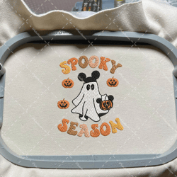 spooky season embroidery design, happy halloween embroidery design, retro cartoon mouse spooky embroidery file, autumn spooky vibes machine embroidery file