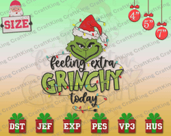 feeling extra today 1957 embroidery design, christmas 2023 embroidery machine design, green monster christmas embroidery design for shirt, happy chirstmas embroidery file