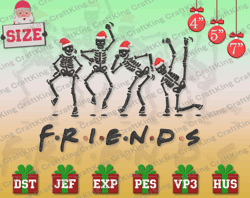 skeleton friend embroidery designs, christmas embroidery designs, friend embroidery designs, skeleton dancing embroidery designs