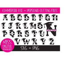 school graduation split monogram svg and png cut files: digital download