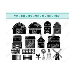 barn svg bundle, farm barn svg, farm svg, barn clipart, barn silhouette, files for cricut, farmer svg, farming svg, farm