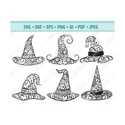 witch hat svg, wizard hat svg, halloween svg, witch hat clipart, floral witch svg, witch hat svg bundle, witch hats cut