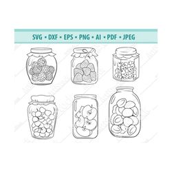 jam jar svg, mason jar svg, bottle svg, jar clipart, berries jar svg, jar cut file, jar silhouette, jam svg, homemade ja