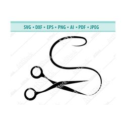 Hair Salon Accessories Barber Scissors Stylish Barbershop Fashion .SVG .EPS .PNG Vector Space Clipart Digital Download C