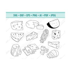 cheese svg bundle, cheese slice svg, cheese clipart, cheese board svg, cheese cut files, aperitif food svg, files for cr