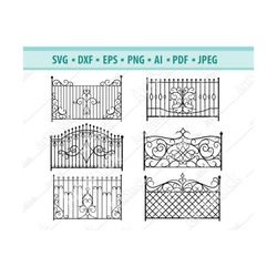 fences svg bundle, fences svg, iron fences svg, fence clipart, wooden fences svg, forged fence svg, svg cricut file, vec