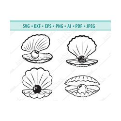 clams svg, clams clipart svg, beach svg, silhouettes molluscs, sea svg, pearl svg, ocean svg, files for cricut, vector,