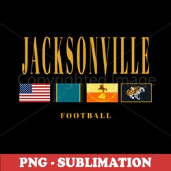 jacksonville football flag - vintage design - instant download for sublimation
