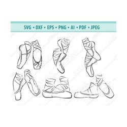 ballet shoes svg, ballerina svg, ballet dancer svg, ballet shoe silhouette,ballet pointe, ballet vinyl file, digital cut