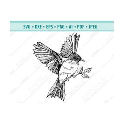 sparrow zentangle svg, sparrow mandala svg, flying sparrow bird svg, bird tattoo, dxf, png file, sparrow clipart, tshirt