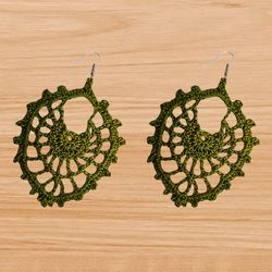 handmade crochet leaf earrings pattern - unique diy guide for elegant, nature-inspired design, crochet pattern for leaf-