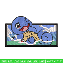 squirtle embroidery design, pokemon embroidery, embroidery file, anime design, anime shirt, digital download