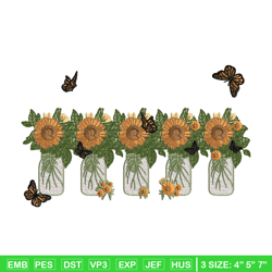 sunflowers embroidery design, sunflowers embroidery, flowers design, embroidery file, logo shirt, digital download