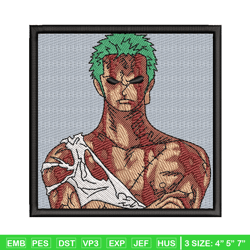 zoro blood embroidery design, one piece embroidery, anime design, embroidery shirt, embroidery file, digital download