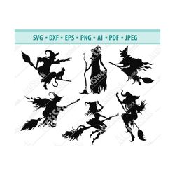 witch svg, witch silhouette, halloween clipart, witch clipart, halloween svg, halloween witch png, cricut silhouette fil