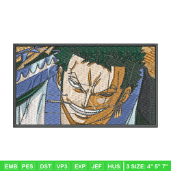 zoro rectangle embroidery design, one piece embroidery, anime design,embroidery shirt, embroidery file, digital download