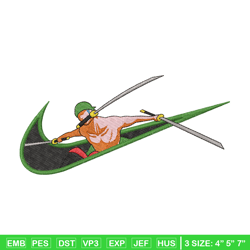 zoro x nike embroidery design, one piece embroidery,nike design, embroidery shirt, embroidery file, digital download