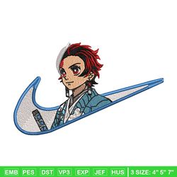 tanjiro nike embroidery design, kimetsu no yaiba embroidery, nike design, anime design, anime shirt, digital download