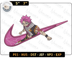 natsu dragneel x nike embroidered sweatshirt, inspired anime embroidered sweatshirt, custom anime embroidered hoodie, inspired anime embroidered crewneck, anime embroidered gift