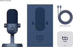 babbl usb-c plug and play microphone for podcasting, streaming, gaming, vlogging & recording on pc and mac - serene blue