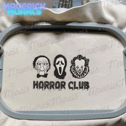 creepy movie embroidery file, halloween movie club embroidery design, horror club embroidery design, digital download