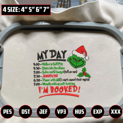 green monster embroidery design, my day im booked happy christmas embroidery design, movie christmas embroidery design for shirt, christmas 2023 embroidery file