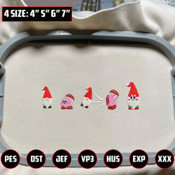 kirby x gnome embroidery designs, christmas embroidery designs, christmas 2022 embroidery files, xmas embroidery designs