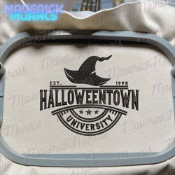 halloween university embroidery machine design, halloweentown pumpkin embroidery design, spooky halloween vibes embroidery file
