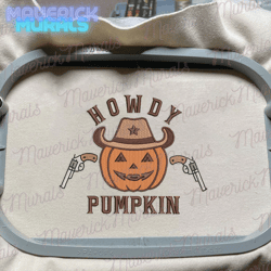 howdy pumpkin embroidery machine design, vintage cowboy embroidery design, western pumpkin embroidery design