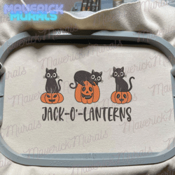 black cat embroidery design, pumpkin halloween embroidery machine file, pumpkin lanterns cats embroidery design
