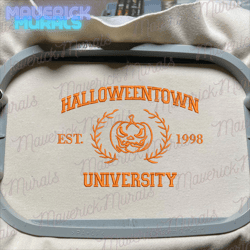 halloweentown university embroidery machine design, scary pumpkin face embroidery design, spooky halloween embroidery file