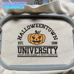 pumpkin university embroidery machine design, halloweentown university embroidery design, spooky pumpkin embroidery design