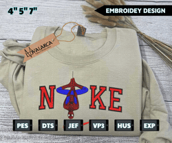 nike spiderman embroidered sweatshirt - embroidered sweatshirt/ hoodies, digital download, embroidery machine files