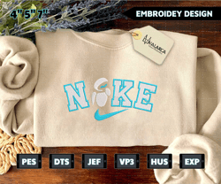 nike x eve embroidered t-shirt, cartoon brand character embroidered t-shirt, custom brand embroidered t-shirt, best-selling cartoon embroidered t-shirt, brand character embroidered t-shirt