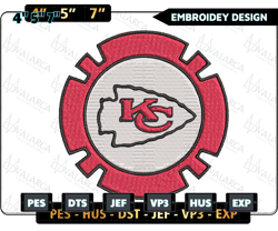 nfl kansas city chiefs logo embroidery design, nfl football logo embroidery design, famous football team embroidery design, football embroidery design, pes, dst, jef, files