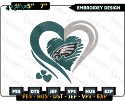 nfl philadelphia eagles heart embroidery design, nfl football logo embroidery design, famous football team embroidery design, football embroidery design, pes, dst, jef, files