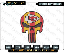 nfl kansas city chiefs skull embroidery design, nfl football logo embroidery design, famous football team embroidery design, football embroidery design, pes, dst, jef, files