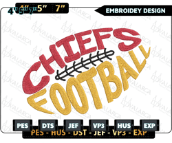 chiefs football logo embroidery design, nfl kansas city chiefs football logo embroidery design, famous football team embroidery design, football embroidery design, pes, dst, jef, files